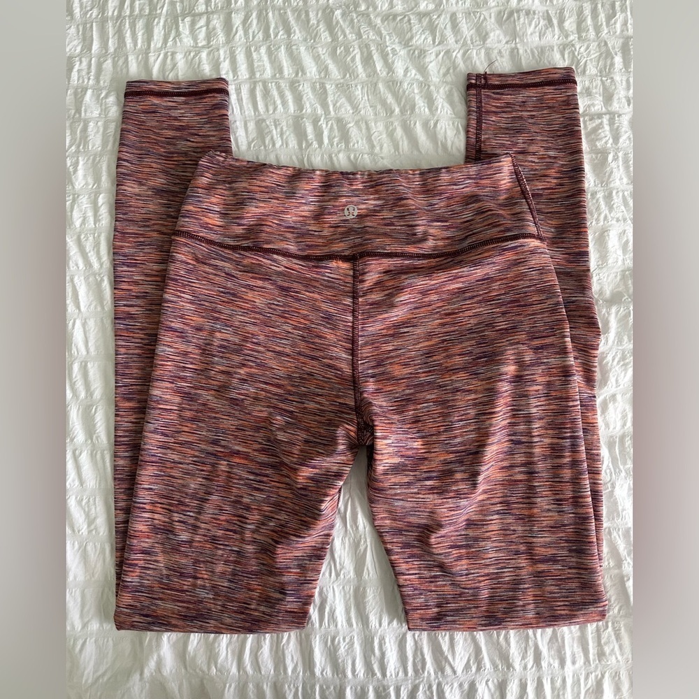 Lululemon Wunder Under High Rise warp speed Filtered Orange Electric Coral